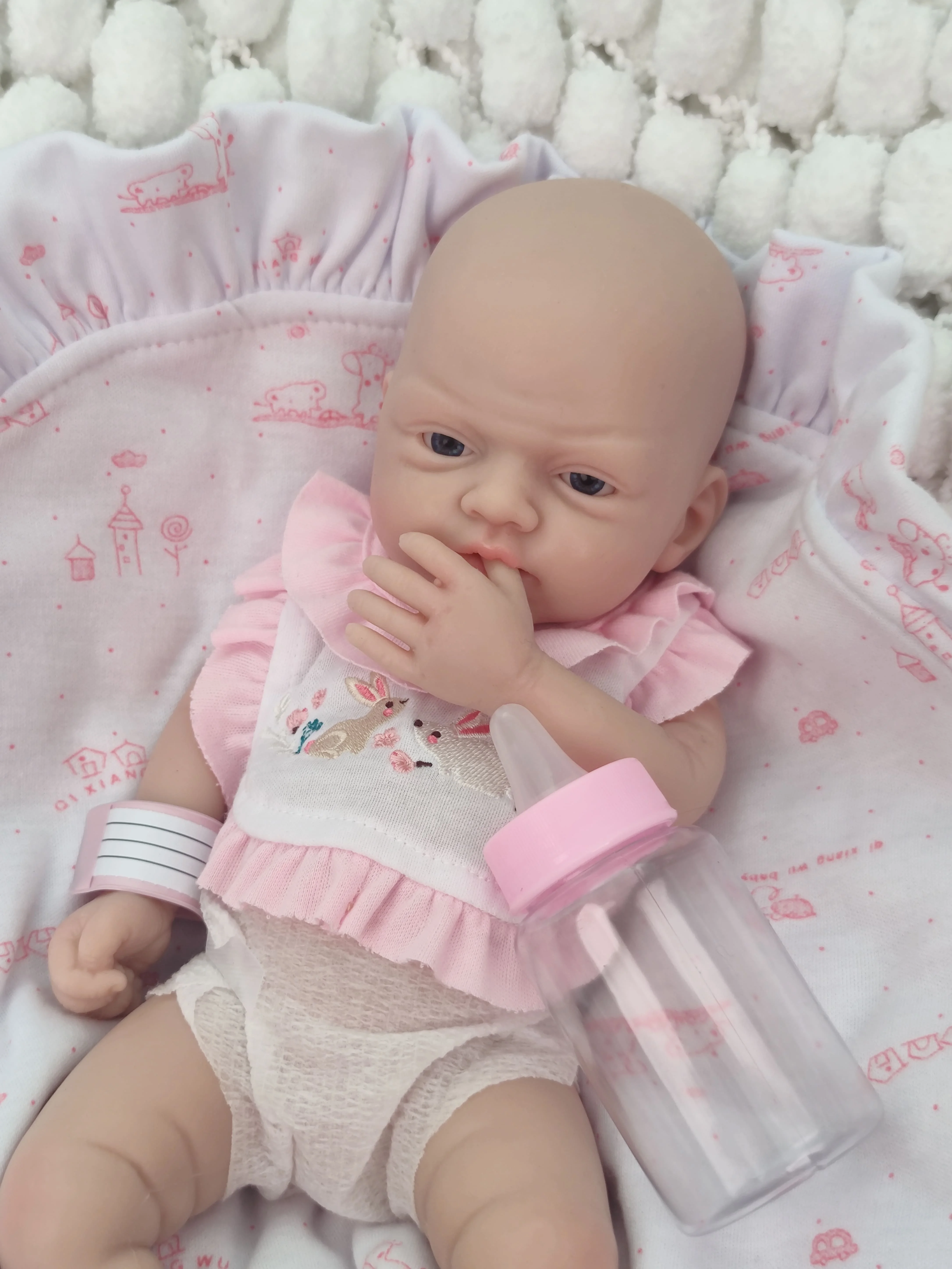 12" Micro Preemie Puppe aus weichem Silikon, vollständig lebensecht, Reborn, Anti-Stress, niedliches Überraschungsgeschenk-Spielzeug zur Stresslinderung und für Realismus. – Detail 6