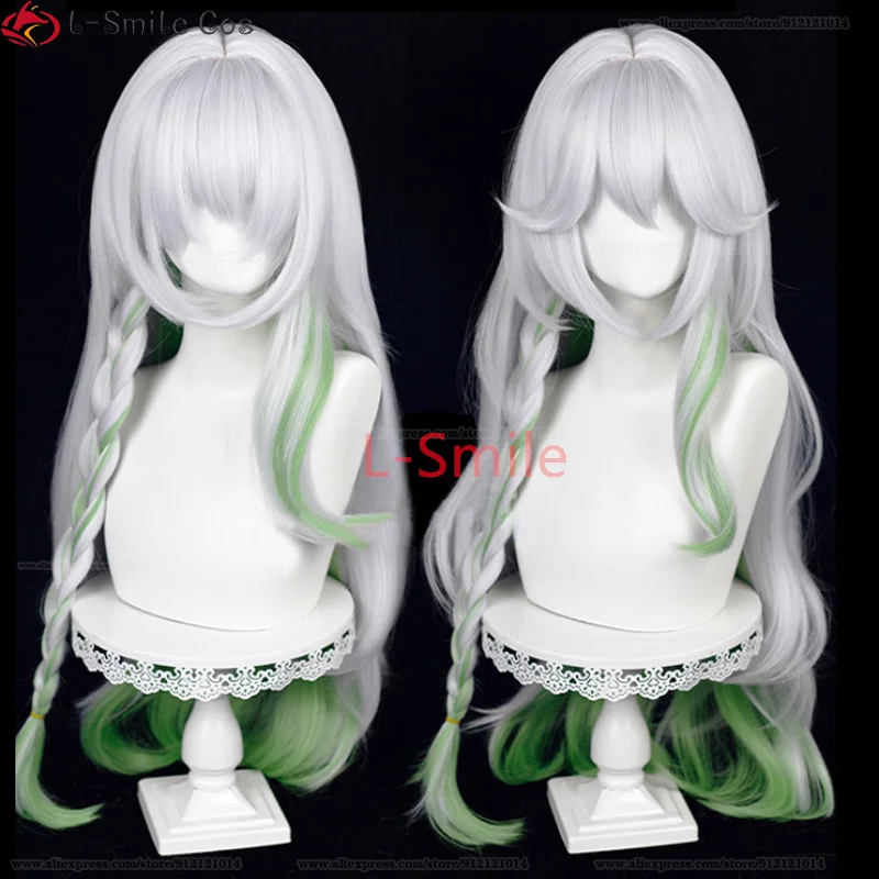 Nahida Cosplay Wig  Cosplay The Greater Lord Rukkhadevata Wig 100cm Long Gradient Wig Ear Heat Resistant Hair Wigs