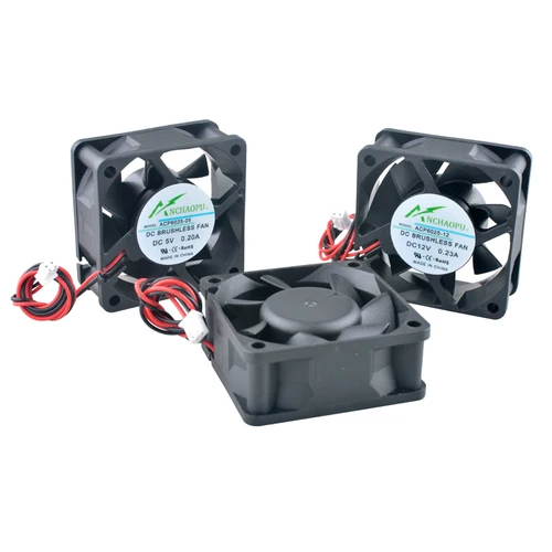 Imagen 2 del producto ACP6025 6cm 60mm ventilador 60x60x25mm DC5V/12V/24V ventilador de flujo Axial de 2 pines ventilador de refrigeración para cargador, fuente de alimentación y convertidor de frecuencia
