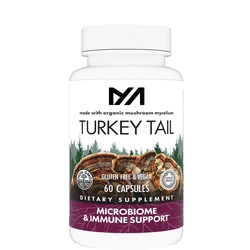 Turkey Tail Capsules, Natural Immune System and Digestive Support, Mushroom Supplement, Odorless, 60 capsules