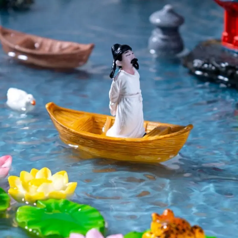 

Мини-имитация плавающей лодки, модель, фигурка, микропейзаж для аквариума, бонсай, ландшафтный дизайн, украшение «сделай сам», аксессуар для аквариума