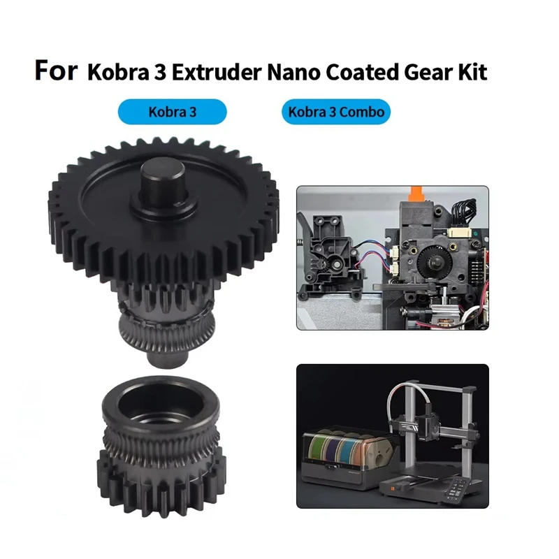 Nano Coated Gear Kit Hardened Steel Higher Precision One-Piece Gear Kit For Kobra3 Combo Extruder For Anycubic Kobra 3