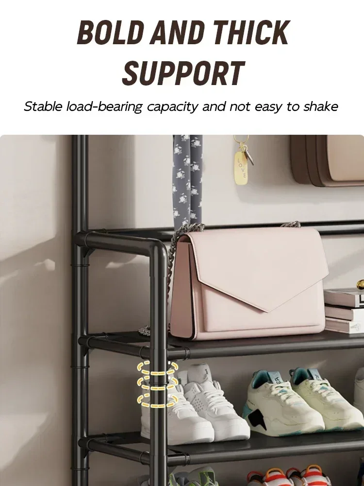 Clothes Hat Hangers Shoe Rack Multi-layer Shoe Rack Simple Floor Shoes and Hat Racks Load-bearing Living Room Organizer Shelf