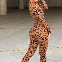 Leopard Print New Women's Jumpsuit Slim Long-sleeved Sexy Flocked See-through Slimming Jumpsuits For Woman Комбинезон Женский 6