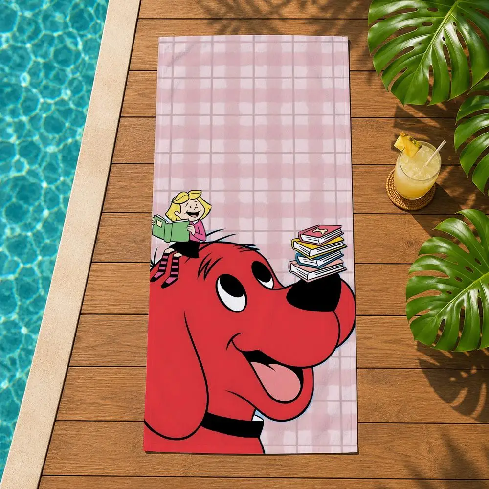 character clifford the big red d-dog Towel Large print Quick Dry Microfiber Beach Towel face towel Soft Lightweight Gym Camping - view 5