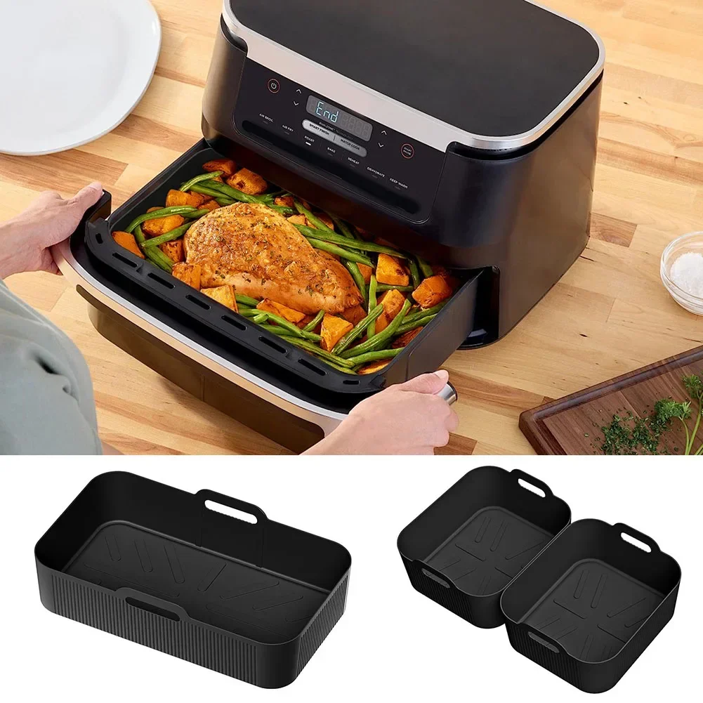 2-in-1 Air Fryer Baking Tray Compatible With AF500,Reusable Silicone Baking Tray Chicken For Airfryers Accessories