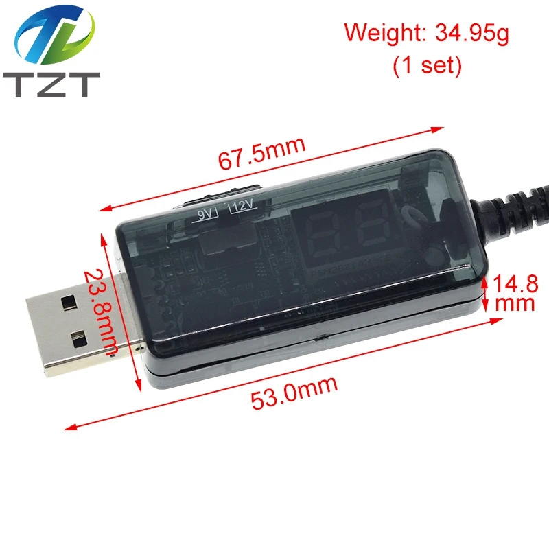 Konwerter USB Boost DC 5V do 9V 12V Kabel konwertera USB Step-up + złącze 3,5x1,35mm do zasilacza/ładowarki/konwertera zasilania