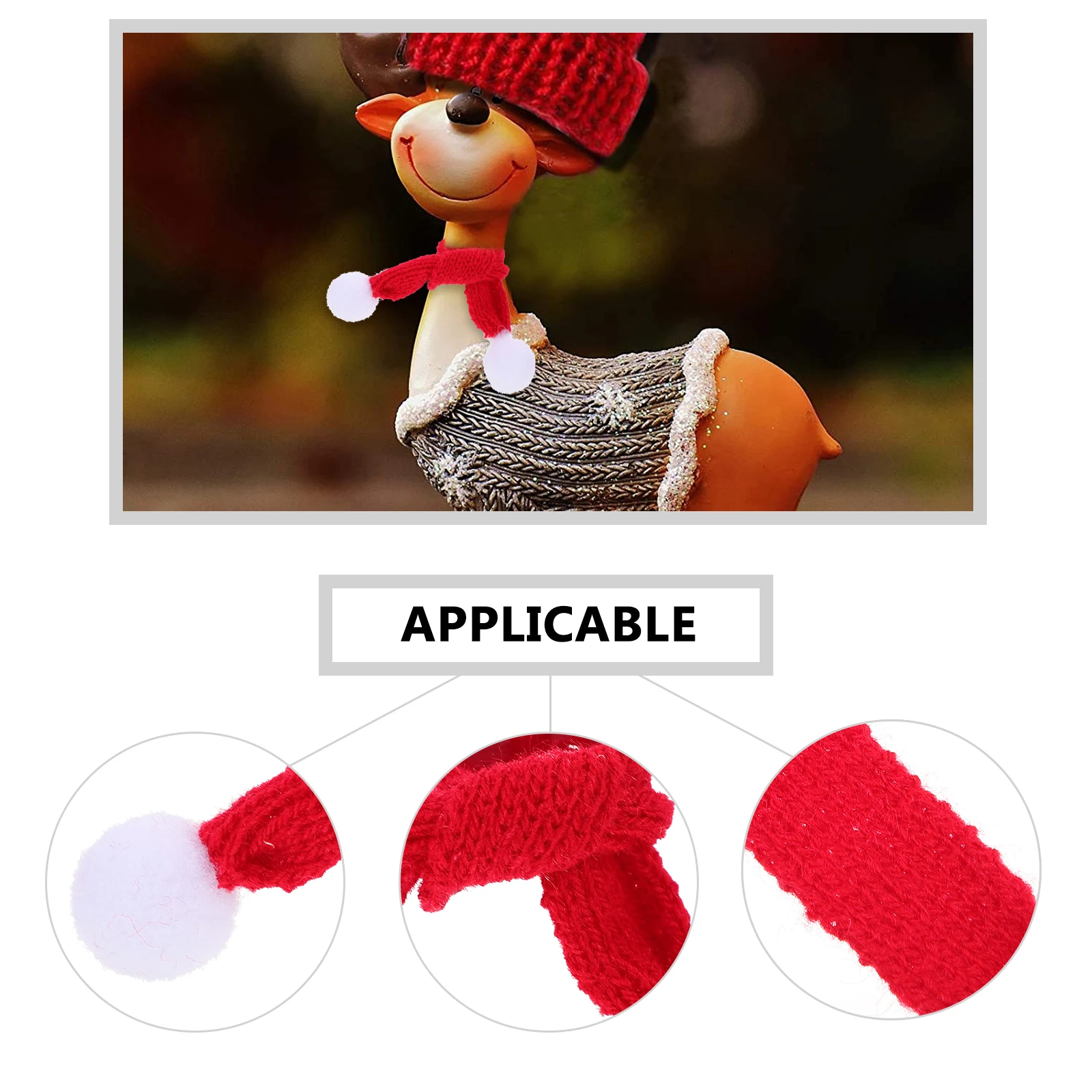 

10Pcs Mini Scarfs Delicate Knitted Christmas Neckerchiefs Lovely Accessories for Holiday Party Decoration Mini Scarfs