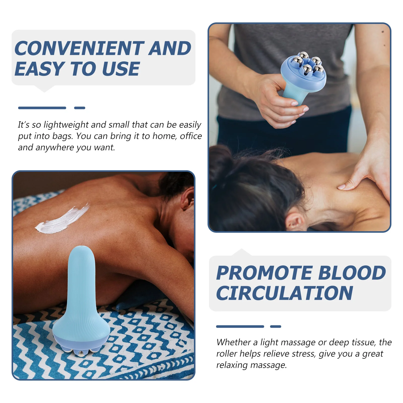 

Full Body Leg Shaping Massage Roller Hand-Held Steel Degree Rotation Muscle Relaxation Blood Circulation Massaging