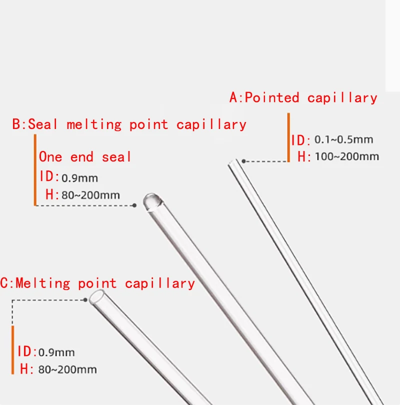 Borosilikat kaca spot kapiler tinggi titik peleburan kapiler titik peleburan titik kapiler ketepatan kapiler tabung 1000/tabung