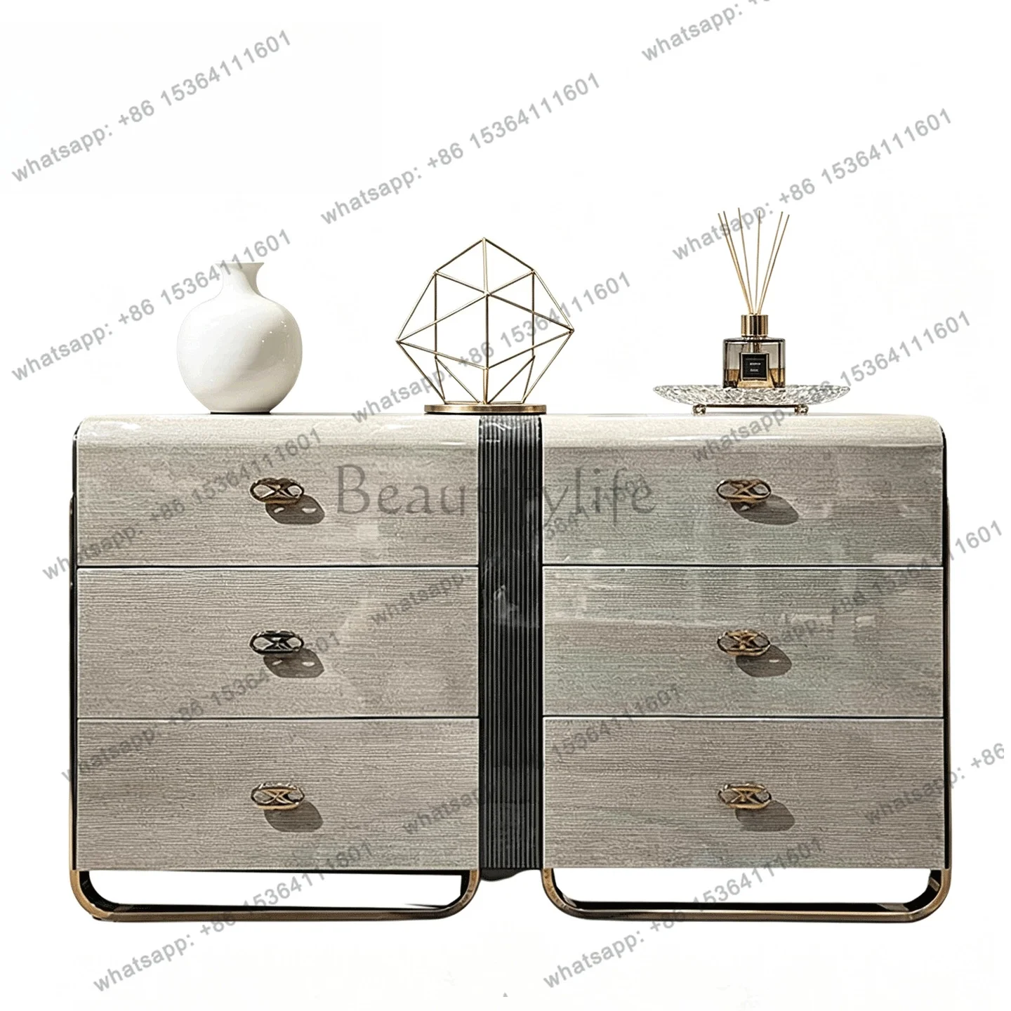 Italian light luxury solid wood six-chest cabinet bedroom storage modern simple storage cabinet furniture