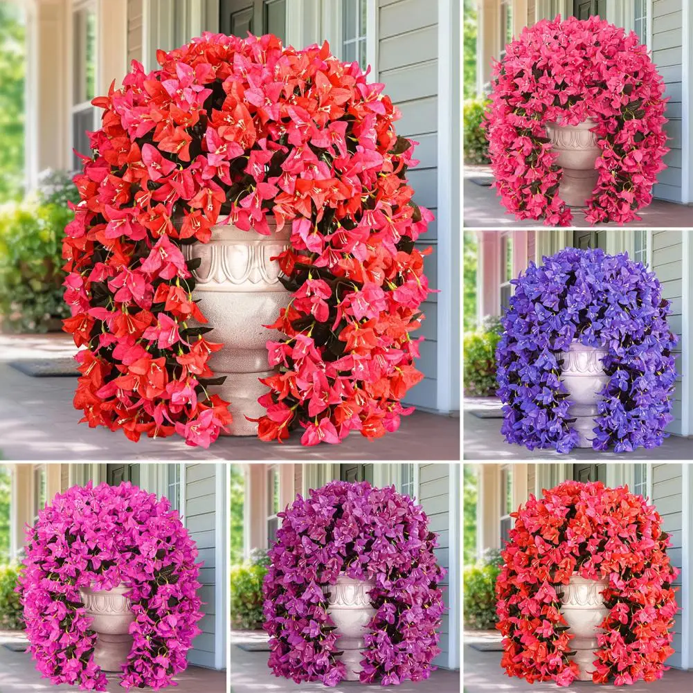 زهرة صناعية واقعية مقاومة للأشعة فوق البنفسجية زهور معلقة من Bougainvillea لتزيين حفلات الزفاف في الأماكن المغلقة والخارجية #4