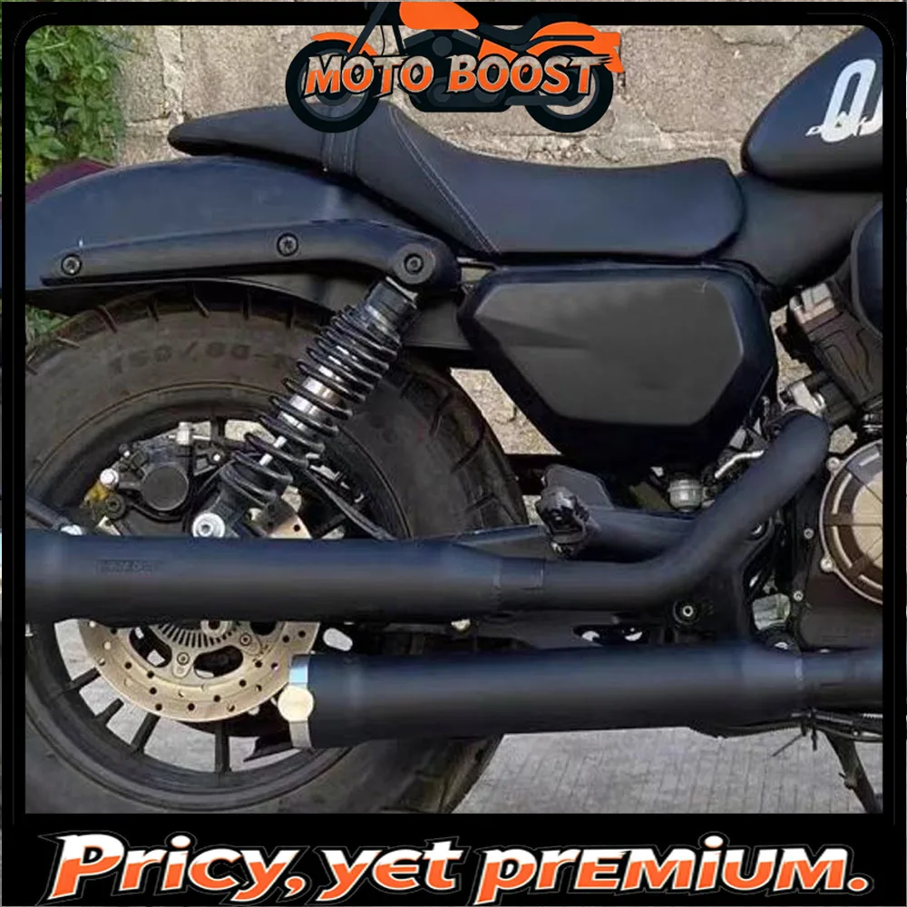New Motorcycle Bass Cobra Exhaust Rear for 08-13 Harley XL883 1200 X48, Cobra14-23 Exhaust With Removable Muffler