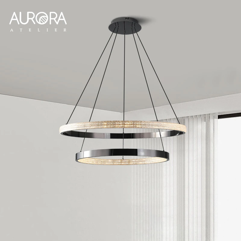 Moderno e minimalista anel semicircular led lustre para iluminação sala de estar jantar luz pingente quarto lâmpada pendurada luminarias
