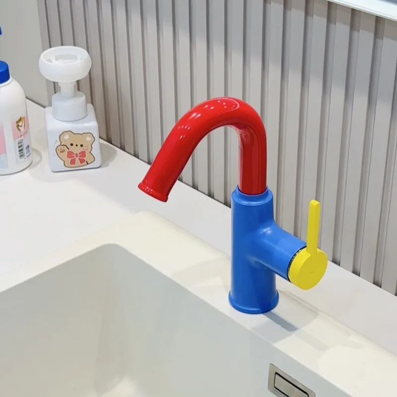 Children's basin hot and cold faucet cartoon kindergarten color face wash hand pool basin mouthwash household