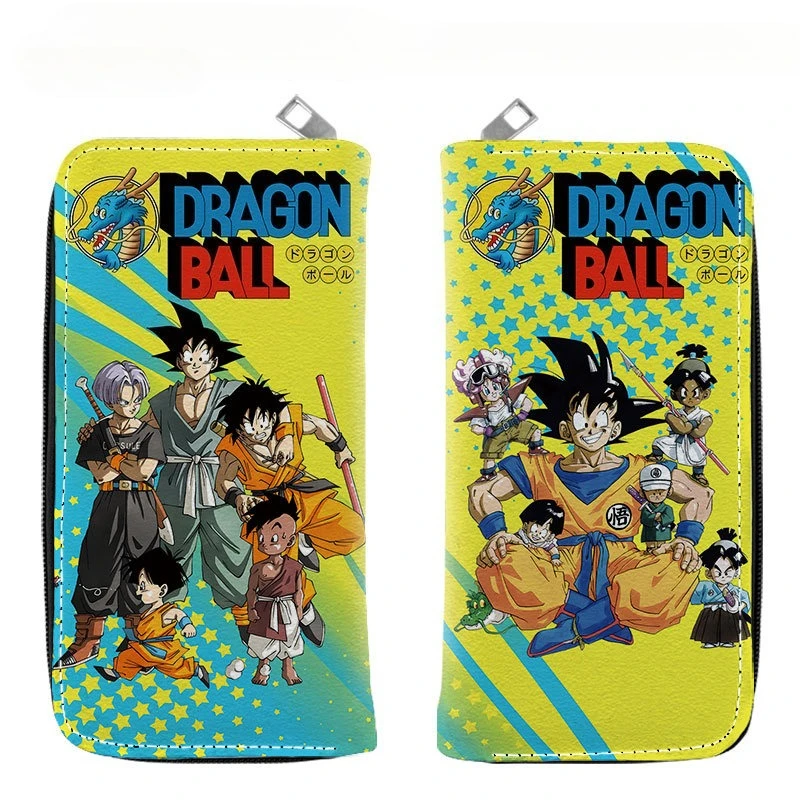 

Кошелек-портмоне Dragon Ball из ПУ с полноцветным принтом, на молнии, с Гоку и Вегетой, Супер Сайян, аниме, мультяшный, длинный кошелек для мальчиков и девочек, держатель для карт, монетница, подарок