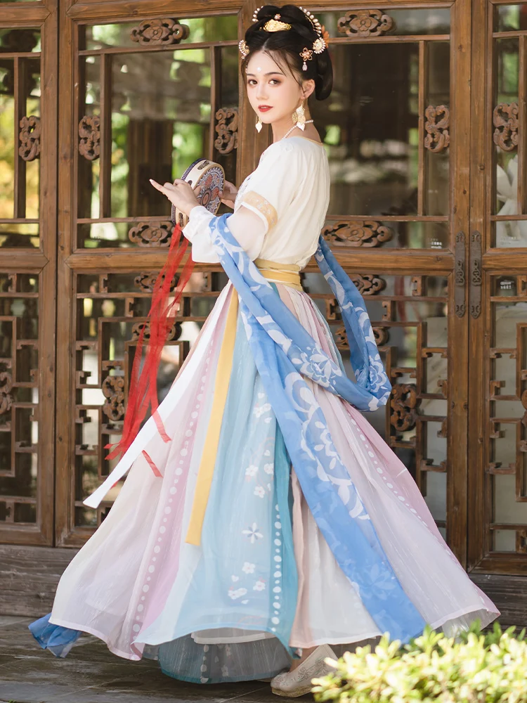 Robe de princesse Hanfu trois pièces pour femmes, tenue traditionnelle de danse, Cosplay, Tang, ancienne dynastie