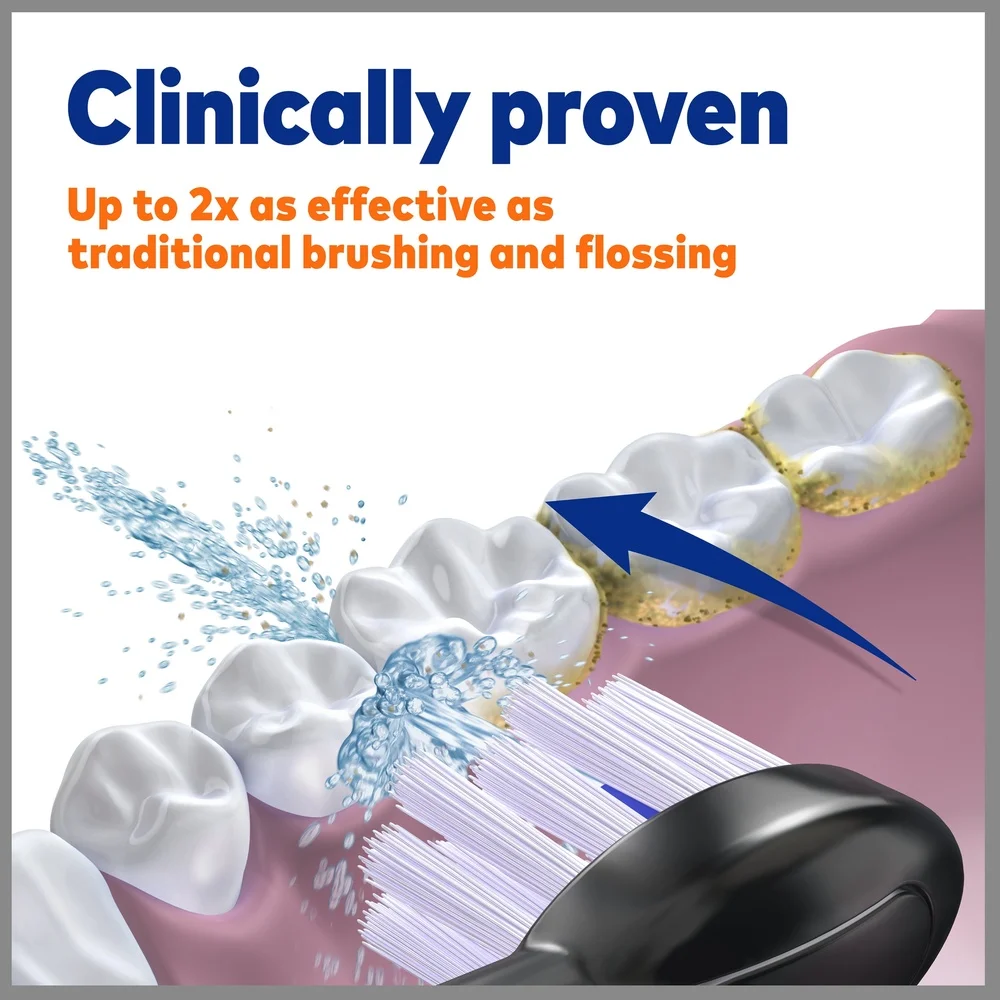 فرشاة الأسنان الكهربائية جهاز تنظيف الأسنان بالماء كومبو سونيك فيوجن 2.0 3 طرق عالية منخفضة السرعة إزالة البلاك حقيبة سفر البطارية المتقدمة