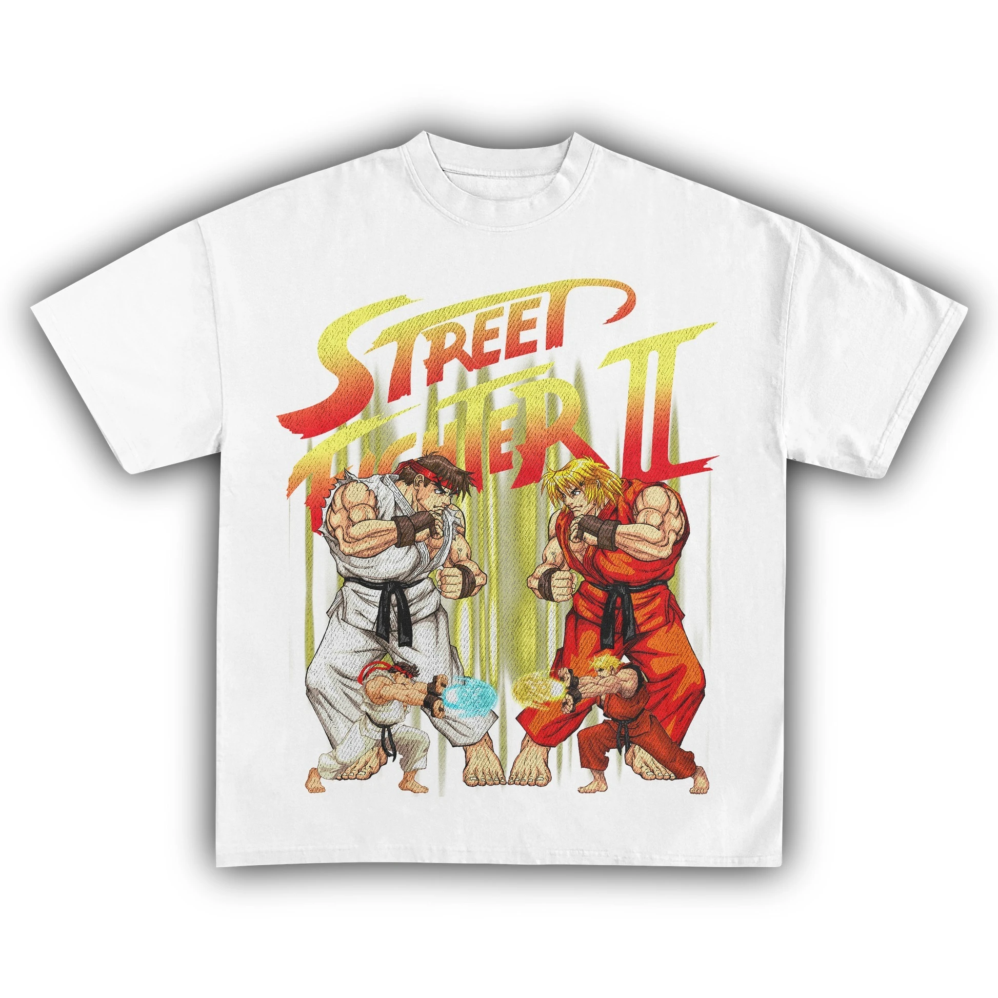 Street Fighter II Ryu vs Ken Graphic T-shirt Men's Women's Casual Cotton Streetwear Short Sleeve O-neck Tee