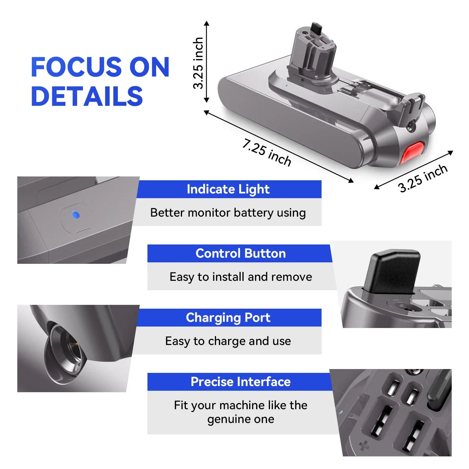 Vacuum Cleaner rechargeable Battery for Dyson V6 V7 V8 V10 V11 V15 Series SV07 DC62 DC58 DC31 Absolute Fluffy