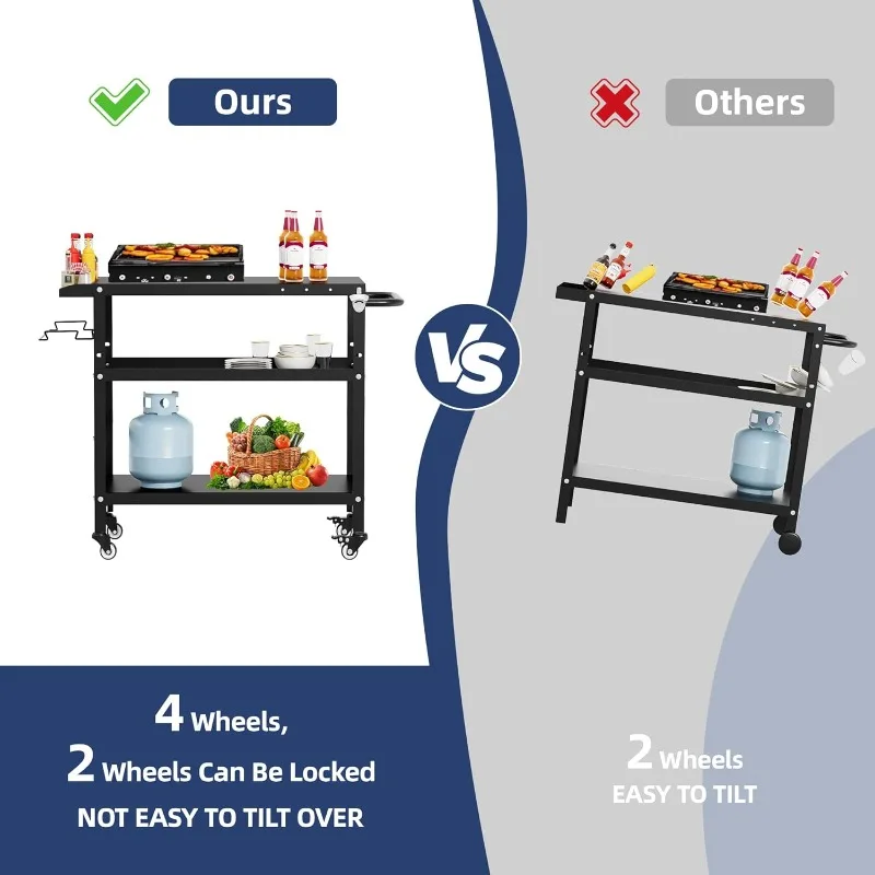 عربة شواء خارجية، طاولات شواء للخارج، عربات شواء خارجية بعجلات، طاولة إعداد خارجية لعربة الشواء، طاولة فرن البيتزا