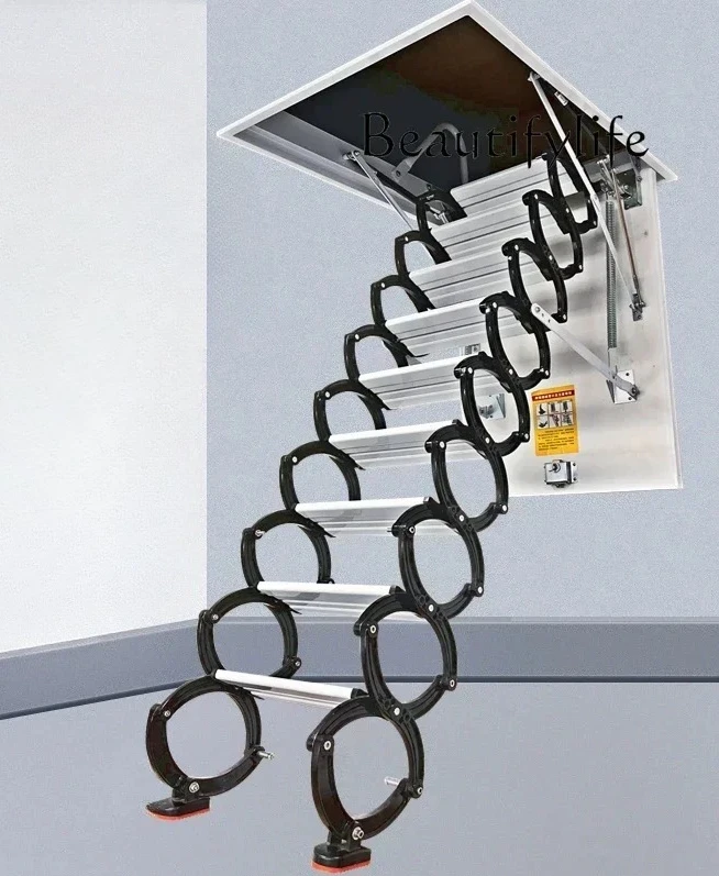 

Attic Retractable Stairs Household Widened Thickened Stretch Folding Lifting Indoor Invisible Ladder
