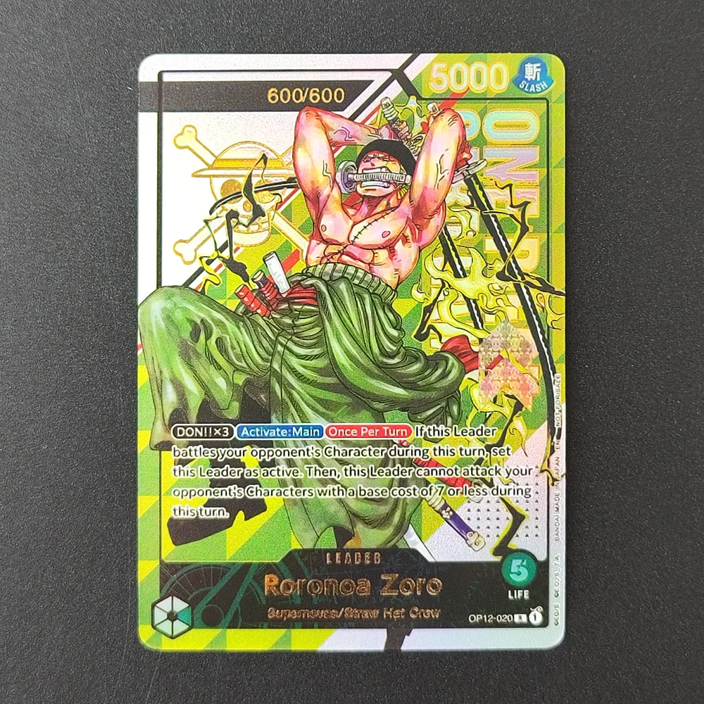 

Коллекционная карта One Piece TCG OPCG на английском языке: Ророноа Зоро 600/600 OP12-020, текстурированная, с тиснением, аниме-карточка, игрушка