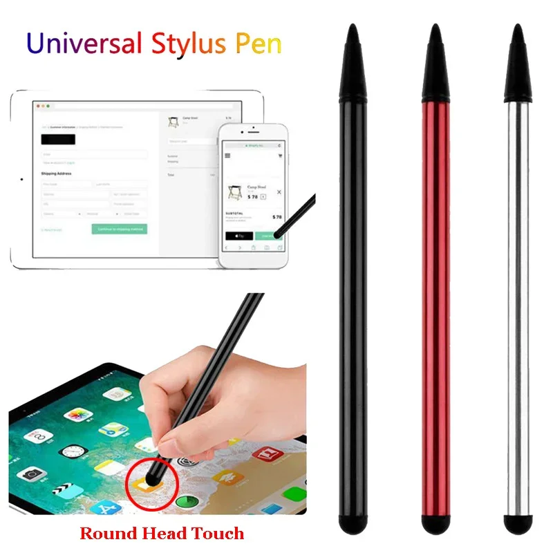 1/3Pcs Smart Phone Tablet Touchscreen Stylus Pens Universal Capacitive/Resistive Stylus Pen for iPhone iPad Samsung Rubber Pen