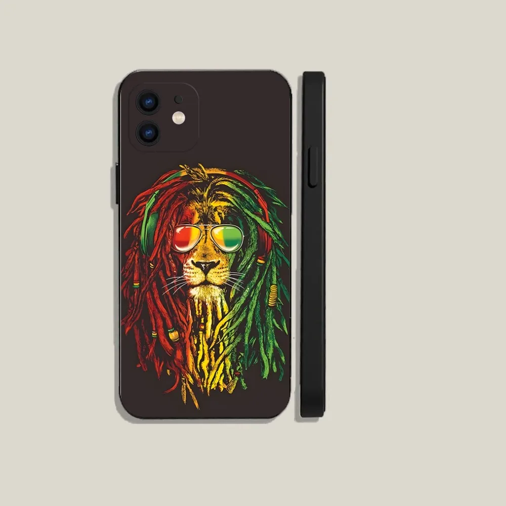 Bob Marley Rasta Lion  Phone Case For iPhone 15,14,13,12,11,Plus,Pro Max,XS,X,XR,SE,Mini,8,7 Soft Silicone Black Cover