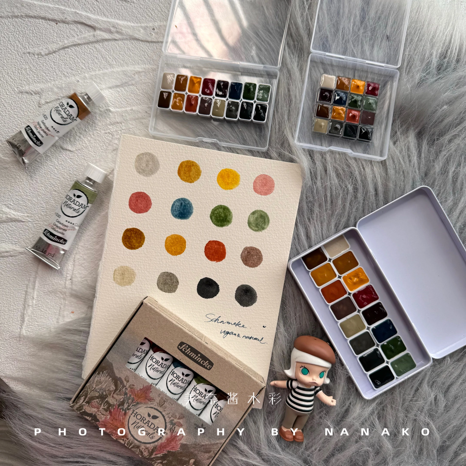 Germany Schmincke new nature series 16 colors artist solid watercolor 1ml 2ml beginner portable palette art supplies cute