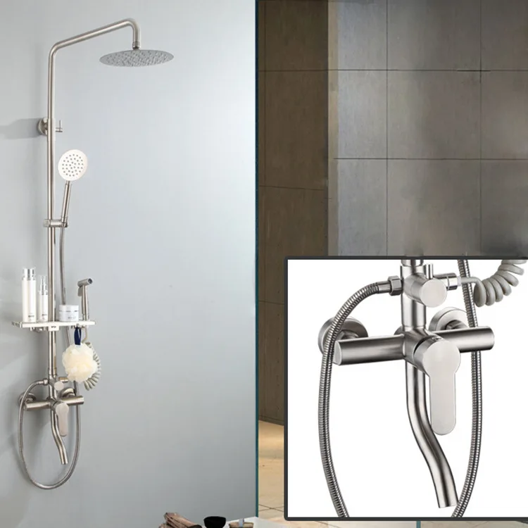 Four-speed Stainless Steel Shower Set, Bathroom 304 Stainless Steel Rain Shower Spray Gun Pressurized Shower Set
