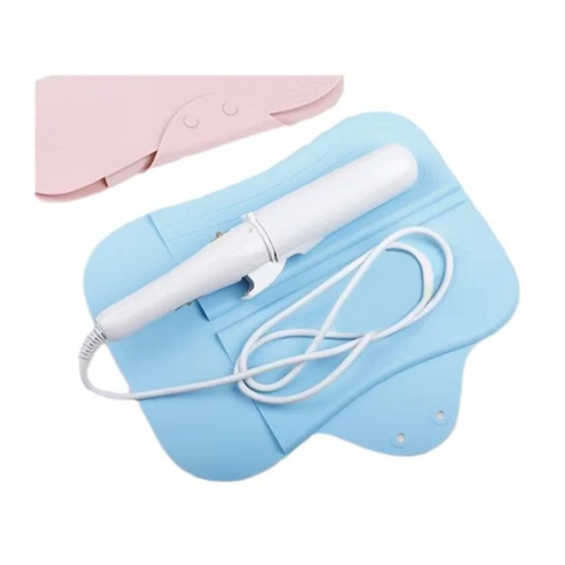 Термостойкие силиконовые коврики, дорожные коврики для инструментов для волос, складной силиконовый коврик, подходит для палочки для завивки и выпрямителя для волос N58D