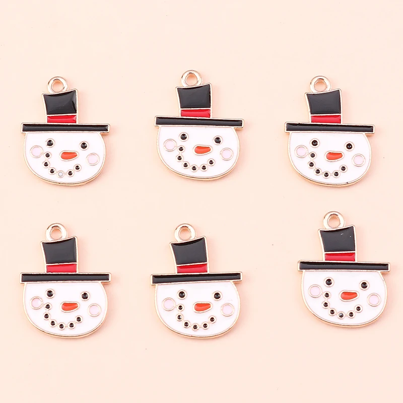 10 Stück Mix süße Weihnachtsmann Charms Emaille Weihnachten Schneemann Stiefel Charms Anhänger für Schmuckherstellung DIY Ohrringe Halskette Geschenke – Detail 17