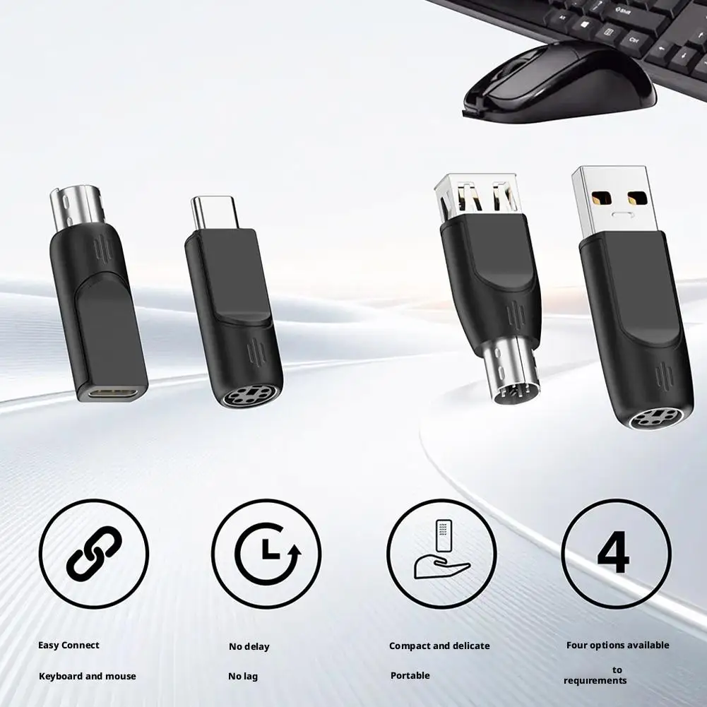 For Male/female To USB/TypeC Male/female Adapter Conversion Connector for ps2 Interface Keyboard Mouse And Other Devices