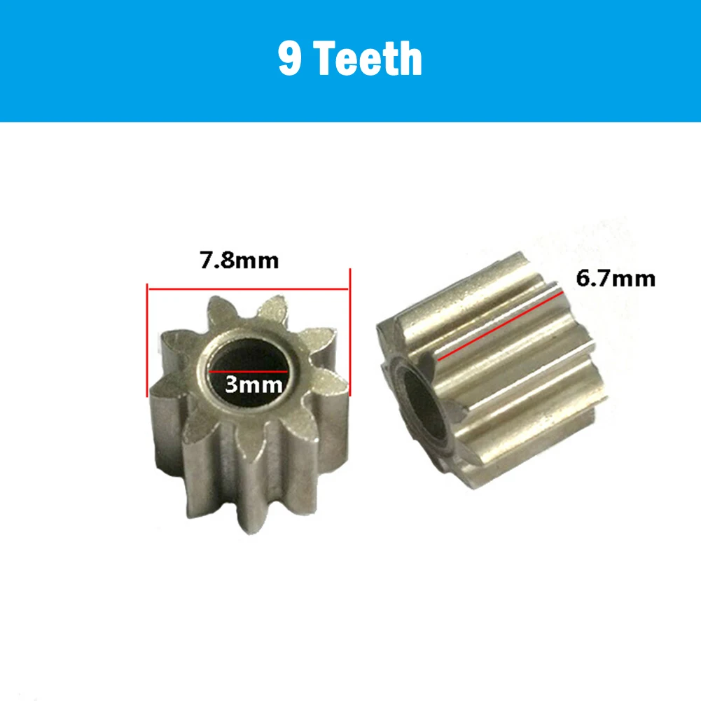 1PC 9/12Teeth Metal Gear Optional Type For Cordless Drill Charge Screwdriver 550 Motor Gear Rechargeable Power Transmission Part