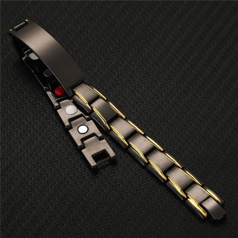 Black Copper Germanium Magnetic Bracelet For Woman Men Chunky Chain Energy Bracelet Health Care Jewelry Wholesale