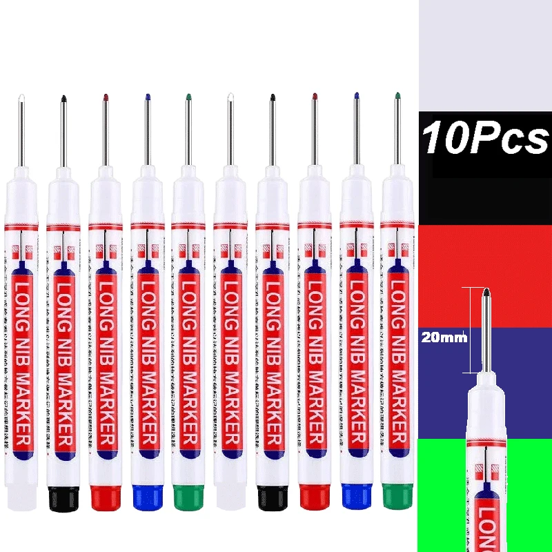 4–100 Stück, 2 cm, wasserdicht, langer Kopf, Tiefloch-Markierungsstift für Metall, Schreiner, Rot/Schwarz/Blau/Grün/Weiß, Holzbearbeitungswerkzeuge