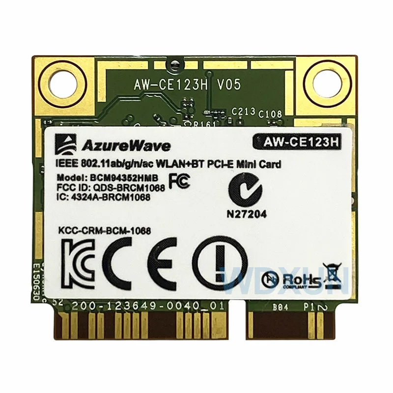 Azurewave aw-AW-CE123H BCM4352 BCM94352HMB Mezza Mini PCIe PCI-express 802.11AC 867 Mbps Wireless WIFI WLAN Scheda Bluetooth