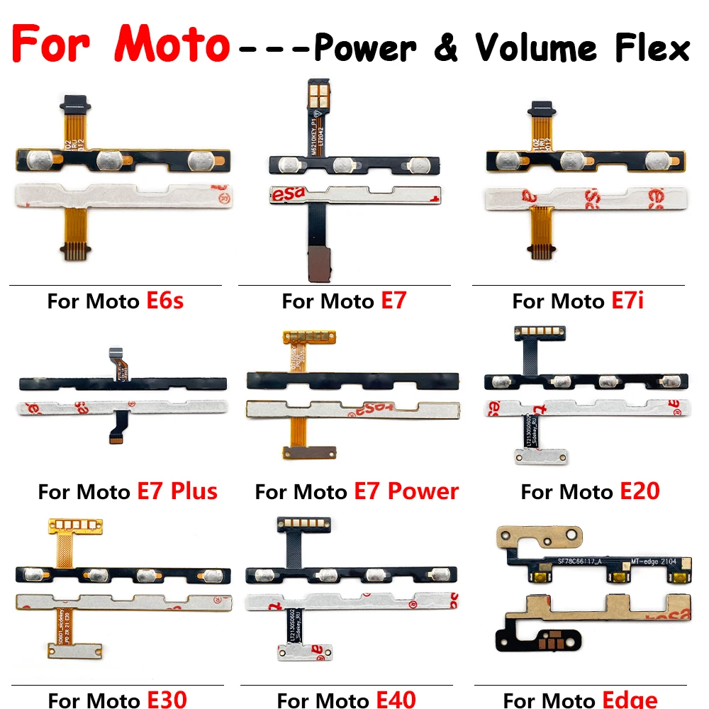 For Moto E20 E30 E40 E6s E7i E7 Power E6 Plus E32s E22I E7I Power ON OFF Mute Switch Control Key Volume Button Flex