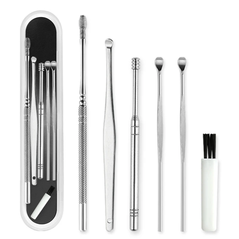 6 pezzi Set per la pulizia della scelta dell'orecchio strumento per la cura della salute rimozione del cerume per le orecchie Kit Curette per la rimozione del cerume per le orecchie