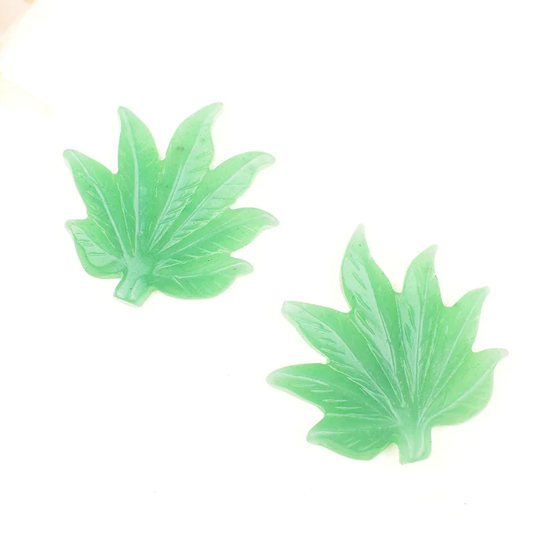 Natürliches grünes Aventurin-Blatt, handgeschnitzte Edelstein-Blattfigur, 5-5,5 cm, Reiki-Heilkristall, Dekoration für Zuhause und Schreibtisch, Geschenk. – Detail 5
