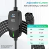 Evdance tragbare 13a Elektroauto Ladegeräte uk Stecker 3,68 kW 20ft Ladekabel oled Display einstellbarer Strom iec Buchse 3