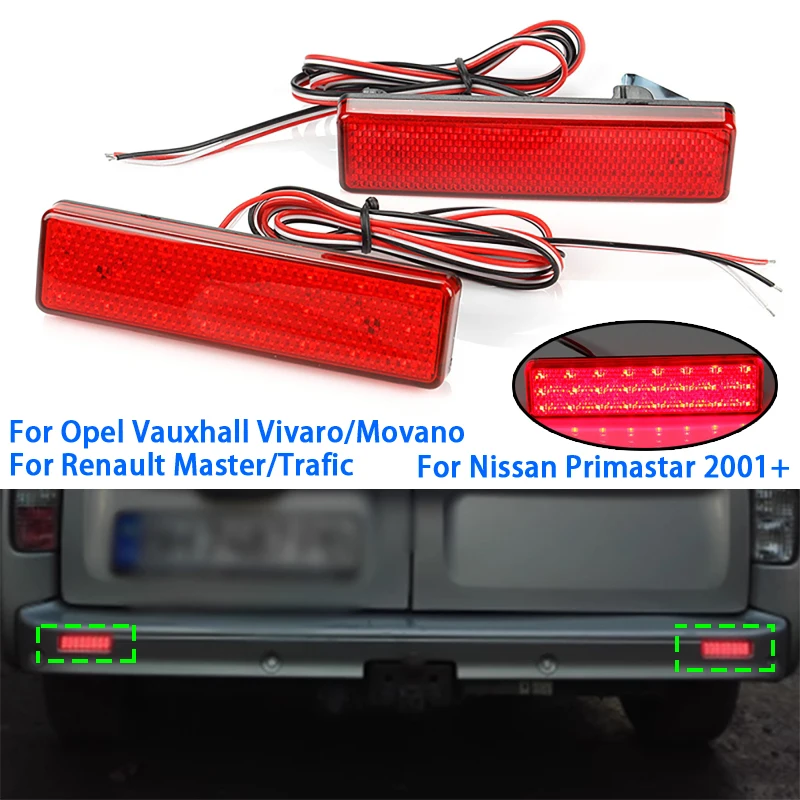 Car LED Rear Bumper Light for Opel Vauxhall Vivaro/Movano for Renault Master/Trafic for Nissan Primastar (for UK/Euro Model)