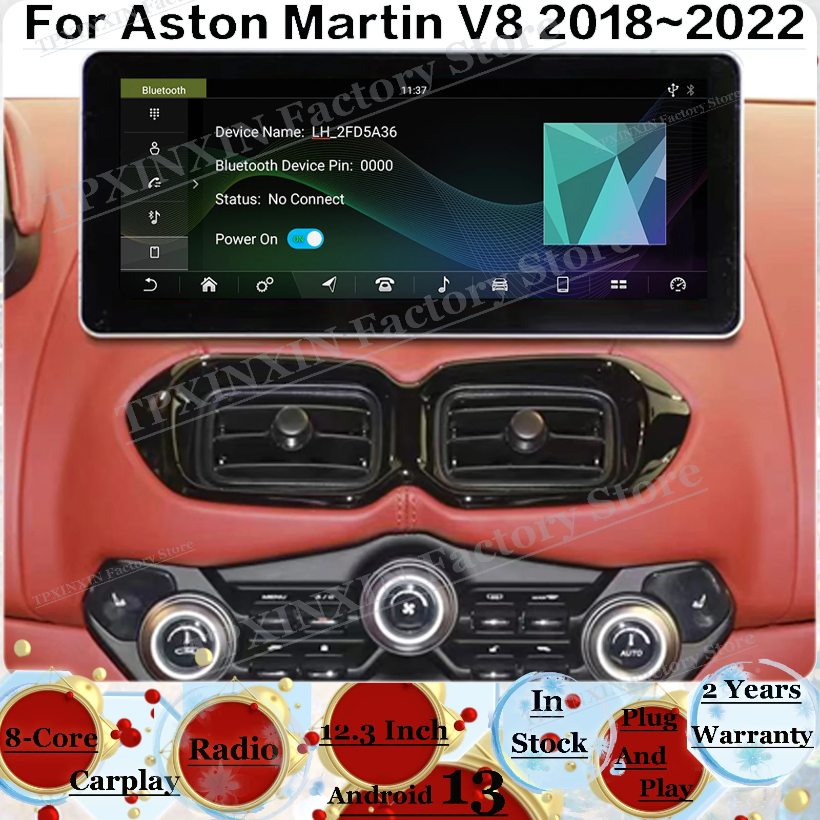 

8-core Android Auto Multimedia For Aston Martin V8 2018~2022 GPS Navigation Radio Audio AI Voice Stereo Receiver IPS Head Unit
