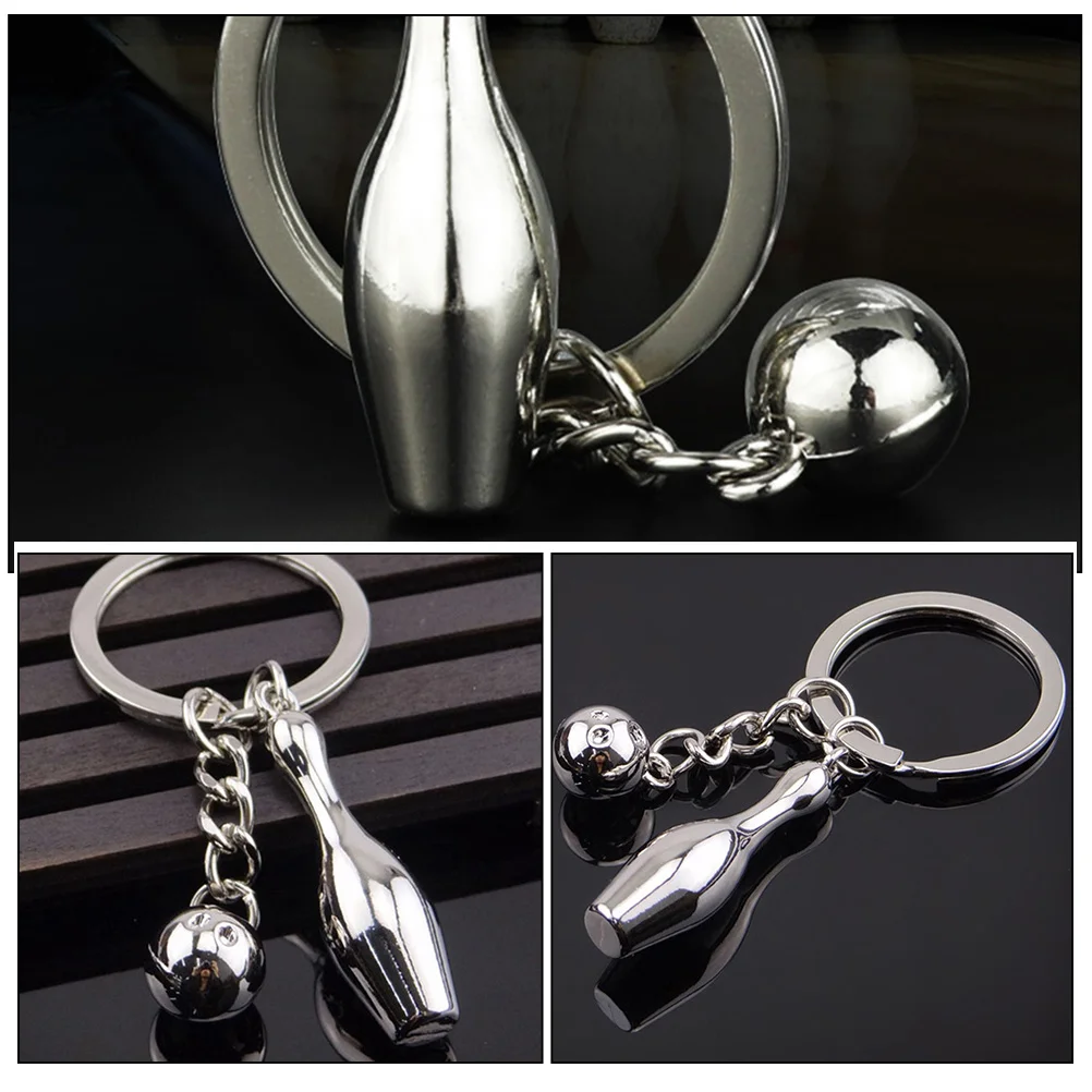 

3Pcs Delicate Bowling Keychain Pendants Exquisite Craftsmanship Mini Sports Match Souvenirs for Lovers Unique Gift Choice