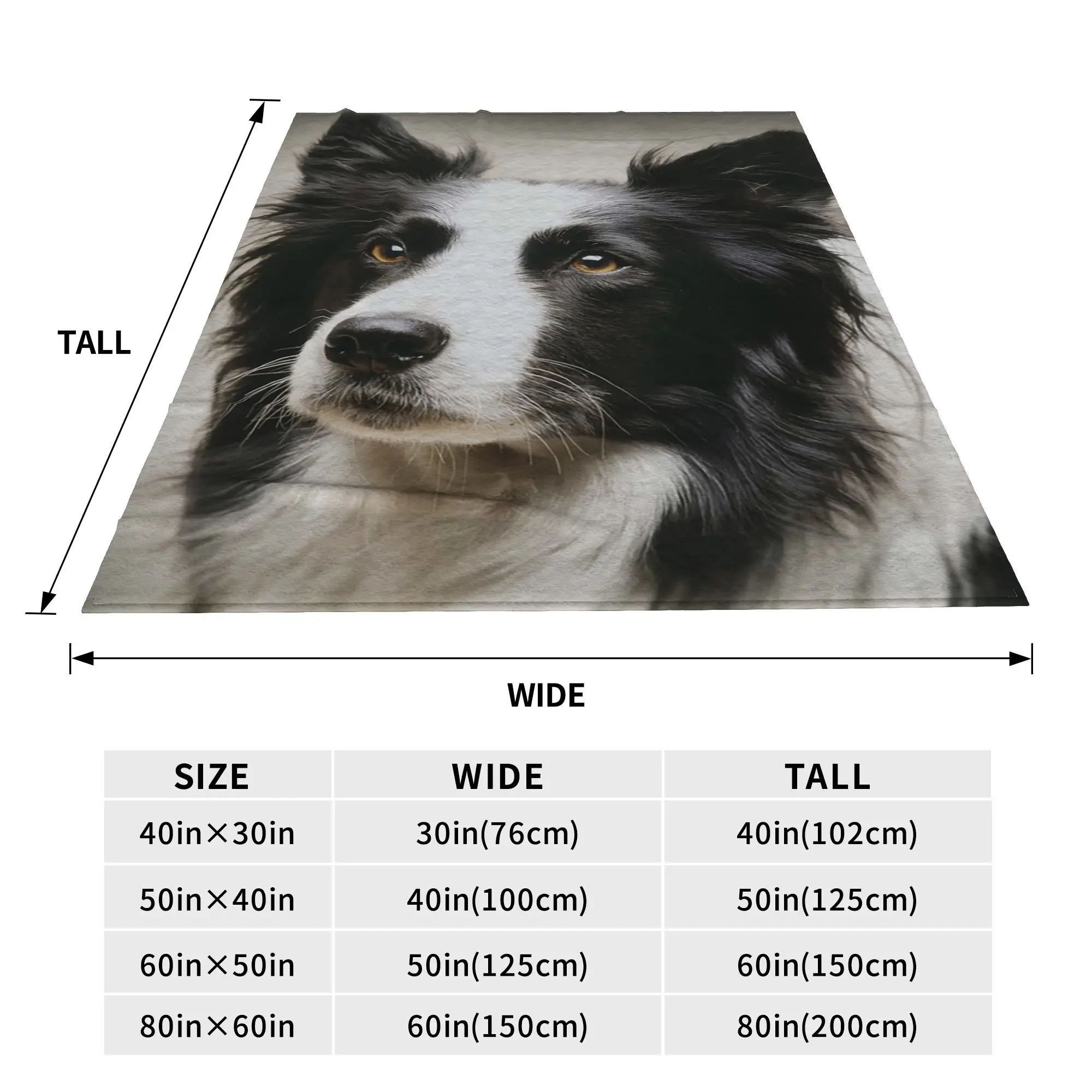 Working Border Collie Blanket Soft Warm Flannel Throw Blanket Bedspread for Bed Living room Picnic Travel Home Sofa
