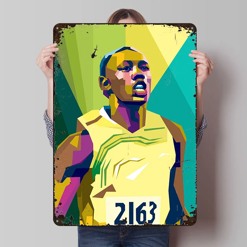Usain Bolt Poster Customized Vintage Metal Signs Wall Art Retro Tin Plaque for Bathroom Decor Room Accessories Home Decorations