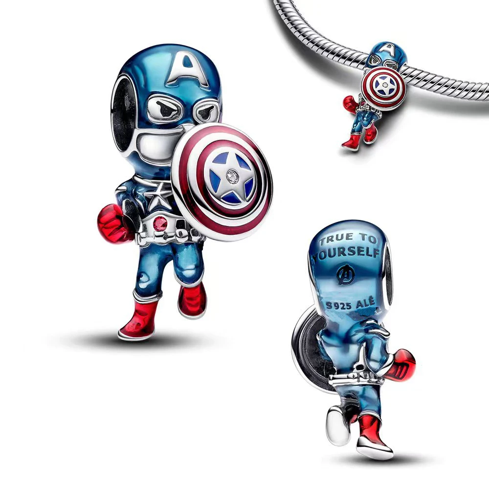 2024 New Hot Sale Disney Charm Beads Fit Pandora Charm Original Bracelet 925 Silver Women Of Marvel series DIY Jewelry Gift