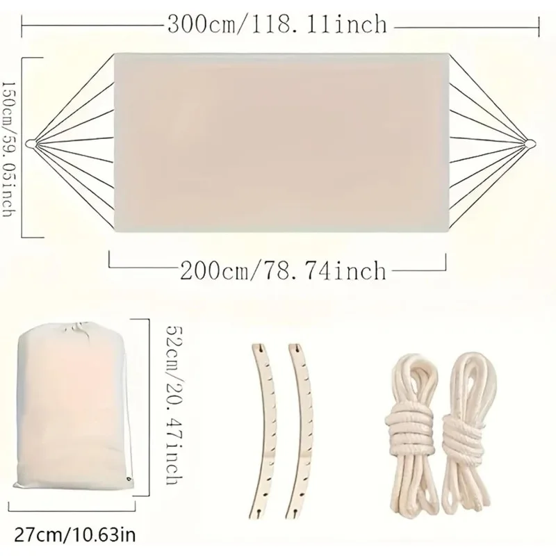 Fluffy Outdoor Camping Canvas Double-Person Hammock - Anti-Slip Outdoor Camping Leisure Chair - Portable Bohemian Style Hammock