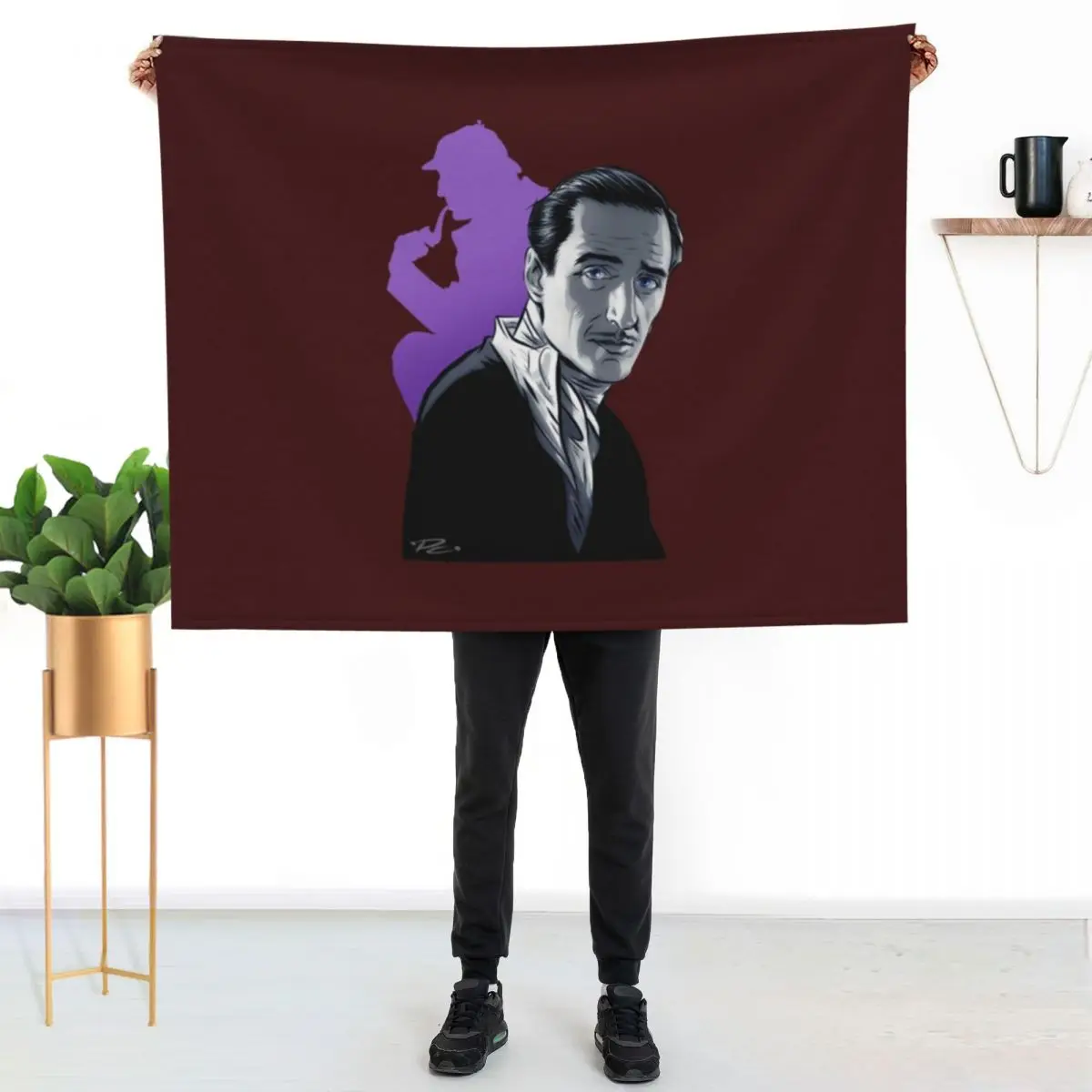 Basil Rathbone Throw Blanket Softest blankets ands wednesday for sofa heavy to sleep Quilt Blankets
